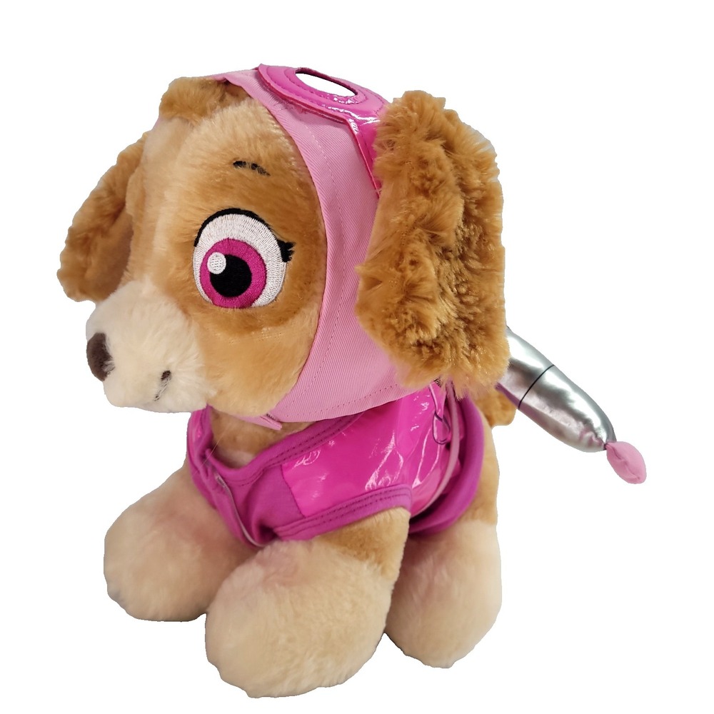 Build A Bear Paw Patrol Skye Plush 10" with Jet Pack Pink Shirt Hat 2018 Toy